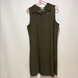 Christopher & Banks Olive Midi Dress